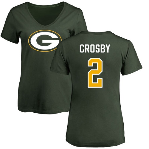 Green Bay Packers Green Women #2 Crosby Mason Name And Number Logo Nike NFL T Shirt->nfl t-shirts->Sports Accessory